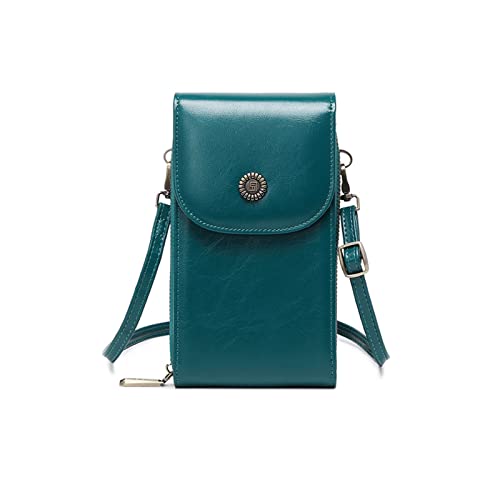 PORRASSO Handy Umhängetasche Damen Mode Handytasche mit RFID Schutz Mädchen Schultertasche PU Wasserdicht Crossbody Bag für Dating Einkaufen Reise Blau von PORRASSO