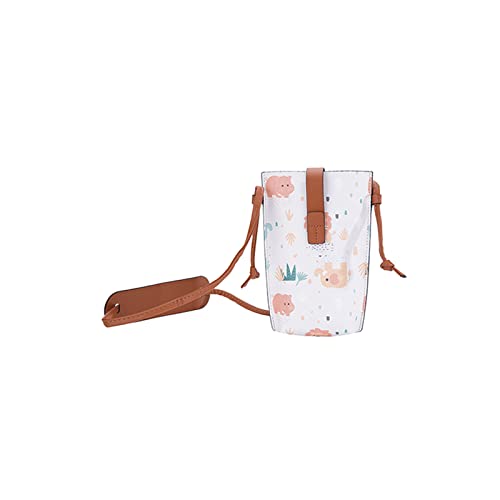 PORRASSO Handy Umhängetasche Süße Handytasche Mini Geldbörse Damen Crossbody Bag PU Schultertasche Weiß von PORRASSO