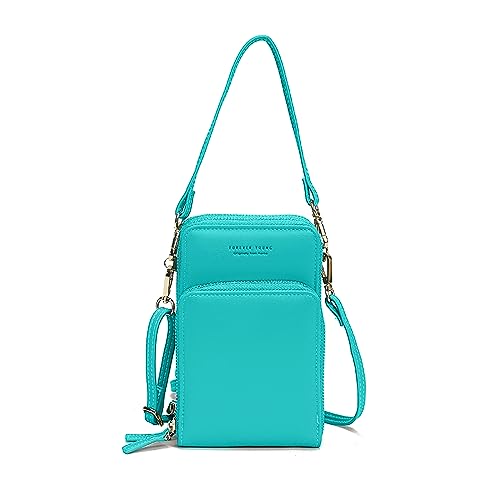 PORRASSO Handy Umhängetasche Touchscreen Crossbody Kleine Handytasche Mädchen Schultertasche PU Clutch Bag für Dating Einkaufen Reise Hellgrün von PORRASSO