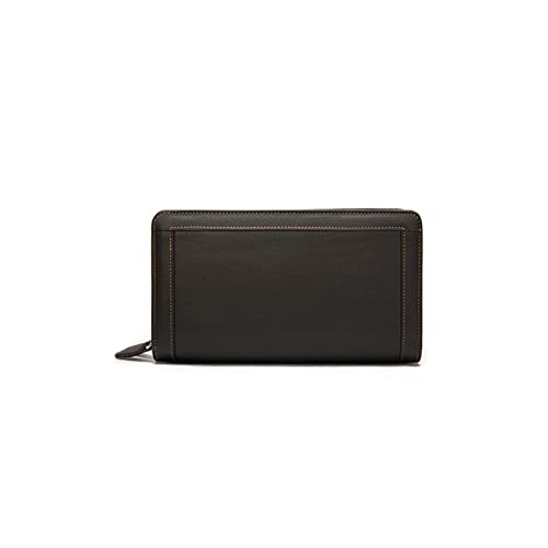 PORRASSO Herren Geldbörse Leder Clutch Tasche Kreditkartenetui Brieftasche Handytasche Portemonnaie mit 8 Kartenfächern Kaffee C von PORRASSO