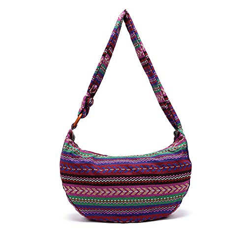 PORRASSO Hippie Umhängetasche Damen Schulterbeutel Leicht Schultertasche Tote für Reise Strandschule Wandern Ferien von PORRASSO