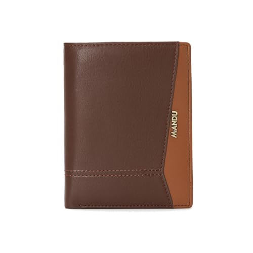 PORRASSO Klassische Geldbörse RFID Schutz Geldbeutel Herren Portemonnaie in Bifold Brieftasche PU Wallet mit 7 Kartenfächern Kaffee von PORRASSO