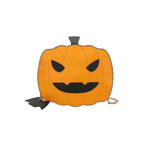 PORRASSO Kürbis Umhängetasche Halloween Damen Schultertasche Teufel Handtasche Crossbody Bag Messenger-Tasche für Feste Reisen Täglichen Gebrauch Braun von PORRASSO