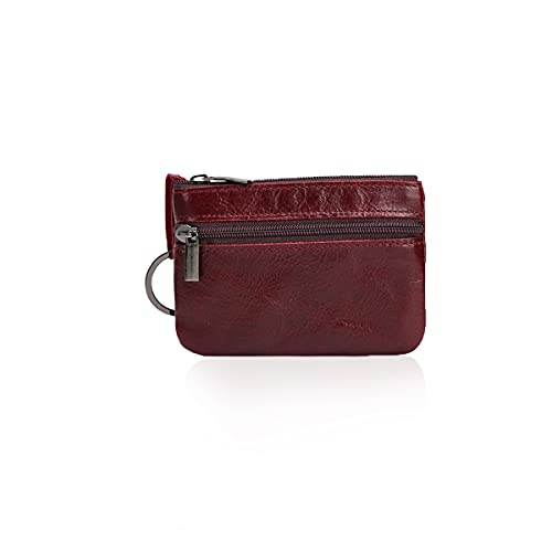PORRASSO Leder Münzbörse Klein Geldbörse Wasserdicht Tragbar Schlüsseltasche Multifunktional Retro Coin Purse für Damen Herren Rot PORRASSO Leder Münzbörse Klein Geldbörse Wasserdicht Tragbar Schlüsseltasche Multifunktional Retro Coin Purse für Damen Herren Rot von PORRASSO