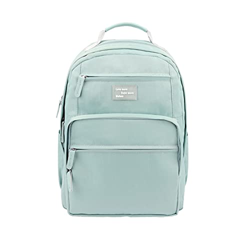 PORRASSO Mädchen Rucksack Multi-Tasche Schulrucksack Teenager Schultasche Daypack für 15.6 Inch Laptop Nylon Rucksäcke mit Gepäckband Schule Reise Schüler Schulranzen Hellgrün von PORRASSO