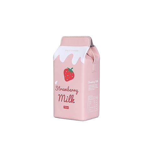PORRASSO Mädchen Umhängetasche Milchkarton Kreative Schultertasche Handtasche Damen Crossbody Bag mit Verstellbarem Riemen für Reisen Täglichen Gebrauch Rosa von PORRASSO