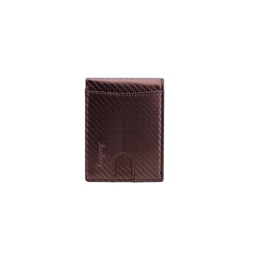 PORRASSO Men Wallets RFID Blocking Slim Wallet Bifold Card Holder PU Wallet with 7 Card Slots Kaffee B von PORRASSO
