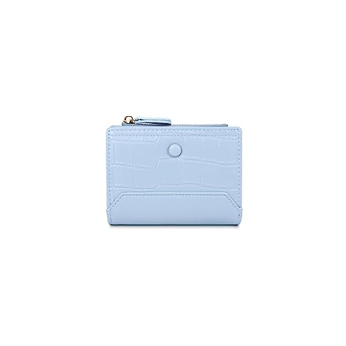 PORRASSO Mode Geldbörse Damen Klein Geldbeutel PU Kreditkartenetui Portemonnaie mit 5 Kartenfächern Frauen Brieftasche Blau von PORRASSO