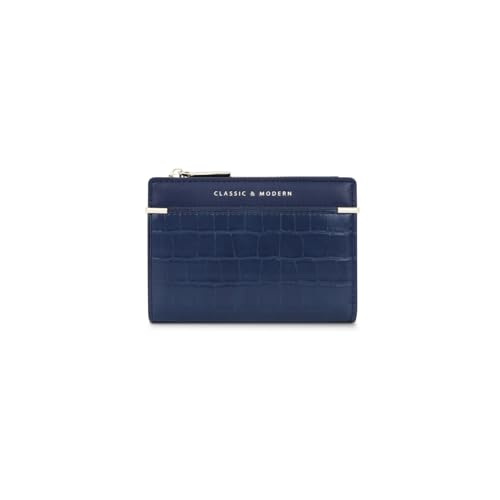 PORRASSO Mode Geldbörse Geldbeutel Portemonnaie PU Kreditkartenetui Damen Brieftasche mit 5 Kartenfächern Blau B von PORRASSO