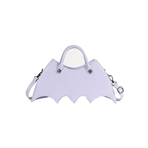 PORRASSO Mode Umhängetasche Damen Schultertasche Gothic Handtasche Fledermaus Flügel Crossbody Bag Messenger-Tasche für Halloween Reisen Täglichen Gebrauch Lila von PORRASSO