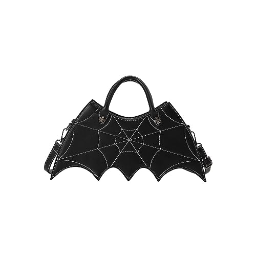 PORRASSO Mode Umhängetasche Damen Schultertasche Gothic Handtasche Fledermaus Flügel Crossbody Bag Messenger-Tasche für Halloween Reisen Täglichen Gebrauch Schwarz von PORRASSO