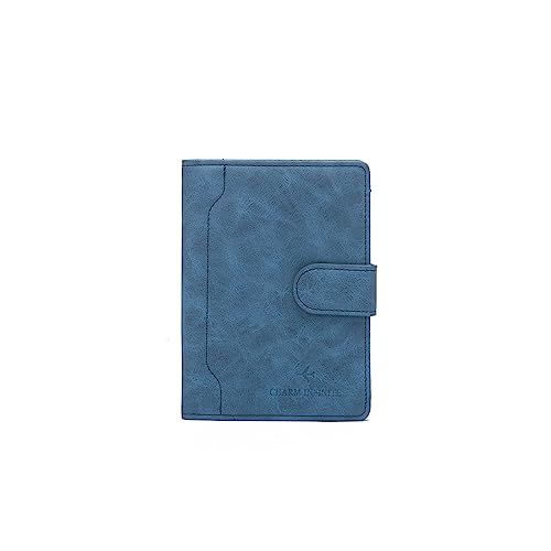 PORRASSO Reisepasshülle Reisezubehör mit RFID-Blocker Schutzhülle Tasche für Kreditkarten PU Reisepass Organizer Herren Damen Passport Cover Blau von PORRASSO