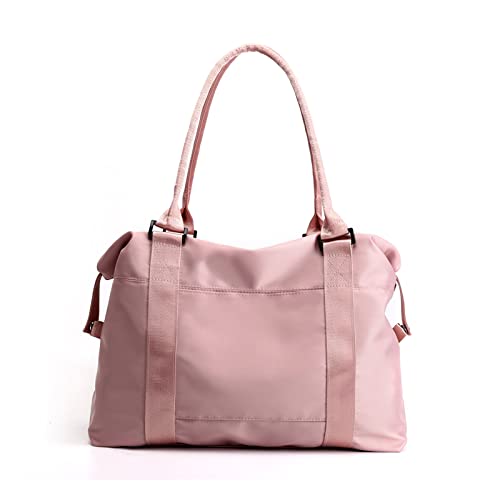 PORRASSO Reisetasche Damen Schultertasche Große Handtasche Trainingstasche Frauen Weekender Übernachtung Tasche Duffle Bag Rosa von PORRASSO