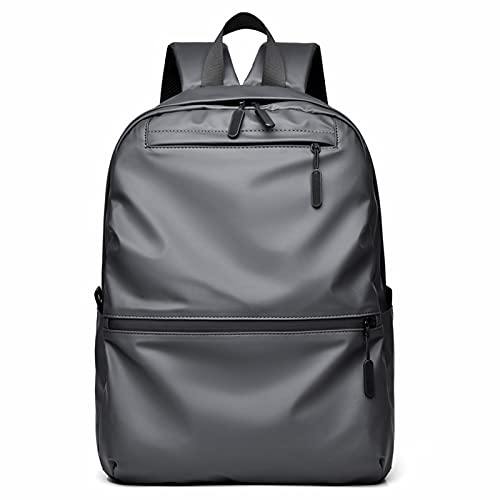 PORRASSO Rucksack Herren Casual Daypack 14 Zoll Laptoprucksack Wasserdichter Lederrucksack Schultaschen für Hochschule Reisen Täglicher Gebrauch Grau von PORRASSO