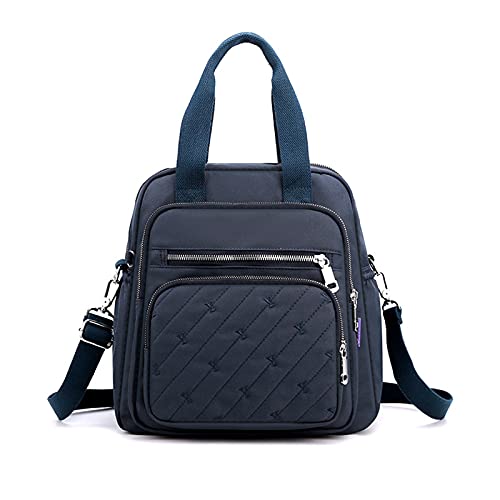 PORRASSO Rucksack Mode Schultertasche Damen Handtasche mit USB Ladeanschluss Mädchen Schultasche Daypack Umhängetasche Arbeit Reisen Schule Täglicher Gebrauch Rucksäcke Dunkelblau von PORRASSO