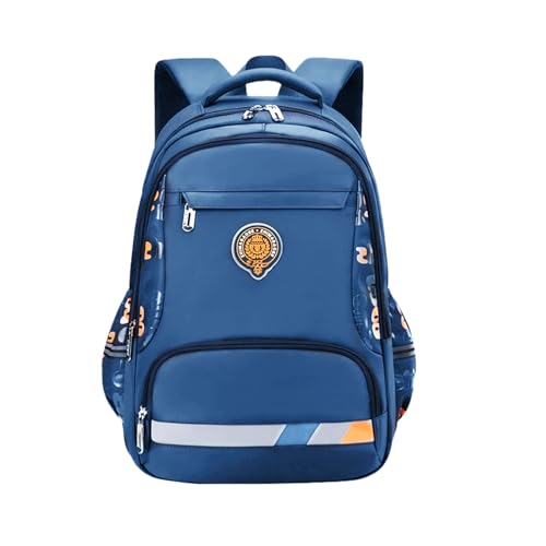 PORRASSO Schulrucksack Jungen Rucksack Schüler Daypack Ergonomischen Kinder Rucksäcke Reflektierender Schulranzen Nylon Wasserdicht Schultasche Blau von PORRASSO