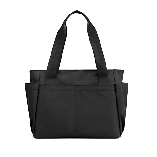 PORRASSO Schultertasche Nylon Handtasche Damen Hobotasche Tote Shopper Henkeltasche für Schule Reisen Arbeit Täglicher Gebrauch Schwarz von PORRASSO