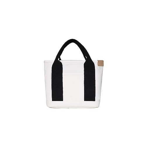 PORRASSO Segeltuch Handtasche Damen Casual Tote Bag Frauen Henkeltaschen für Datieren Arbeit Täglicher Gebrauch Schwarz Weiß von PORRASSO