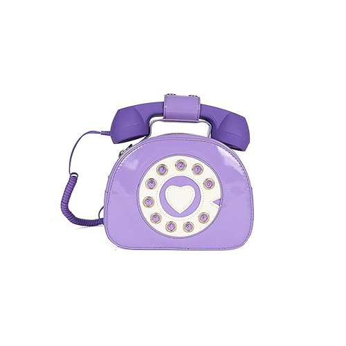 PORRASSO Umhängetasche Damen Kreative Schultertasche Telefon Geformte Handtasche Retro Crossbody Bag Lila von PORRASSO
