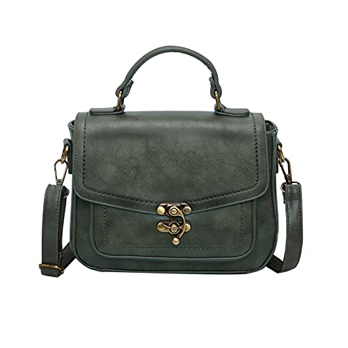 PORRASSO Umhängetasche Damen Schultertasche Retro Handtasche Schulterbeutel für Reise Dating Einkaufen Täglicher Gebrauch Grün von PORRASSO