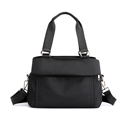 PORRASSO Umhängetasche Nylon Schultertasche Damen Multi Tasche Handtasche Mädchen Crossbody Bag für Reisen Arbeit Täglicher Gebrauch Schwarz von PORRASSO