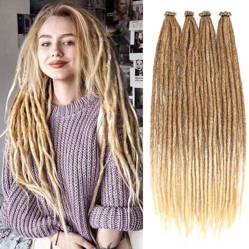 PORSMEER 24 Zoll blonde bis braune Dreadlocks Extensions 20 Stränge handgefertigte Dreadlock Häkelhaarzöpfe Synthetisch 0.6cm Hippie gerade Dreads Göttin Locs Häkelhaar für Frauen PORSMEER 24 Zoll blonde bis braune Dreadlocks Extensions 20 Stränge handgefertigte Dreadlock Häkelhaarzöpfe Synthetisch 0.6cm Hippie gerade Dreads Göttin Locs Häkelhaar für Frauen von PORSMEER