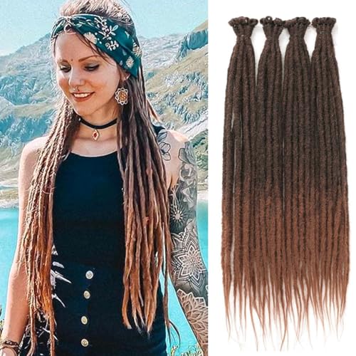 PORSMEER 24 Zoll Braune Ombre Dreadlocks Extensions 20 Stränge handgefertigte Dreadlocks Häkelhaar Zöpfe Synthetisch 0.6cm Hippie gerade Dreads Göttin Locs Häkelhaar für Frauen PORSMEER 24 Zoll Braune Ombre Dreadlocks Extensions 20 Stränge handgefertigte Dreadlocks Häkelhaar Zöpfe Synthetisch 0.6cm Hippie gerade Dreads Göttin Locs Häkelhaar für Frauen von PORSMEER