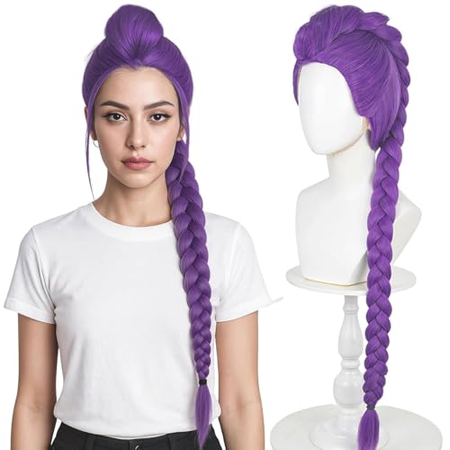 PORSMEER Dämonenjäger Kostüm Perücke Cosplay Anime Zoey Mira Perücken Langes glattes Haaraccessoire für Frauen (Dämonenjäger-Rumi) von PORSMEER