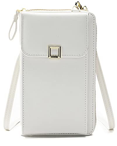 PORT&LOTUS Kleine Umhängetasche Damen Crossbody-Taschen für Frauen Handy Geldbörse Damen Kleine Damen Handtaschen PU Leder Schulter handtasche damen mit Kartenhalter, Weiß3 von PORT&LOTUS