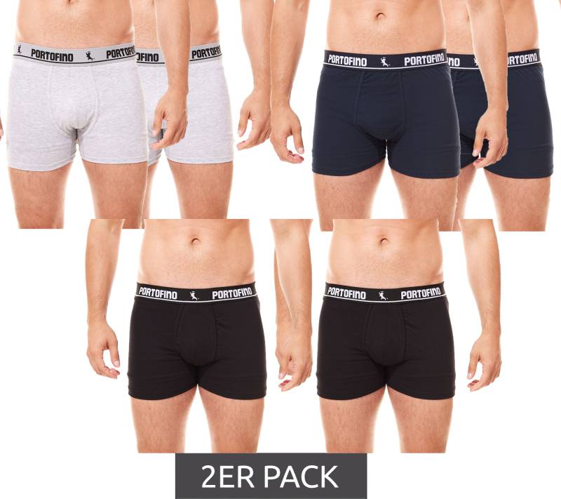 2er Pack PORTOFINO Herren Unterwäsche komfortable Boxershorts PF100-00 Schwarz, Grau oder Blau von PORTOFINO
