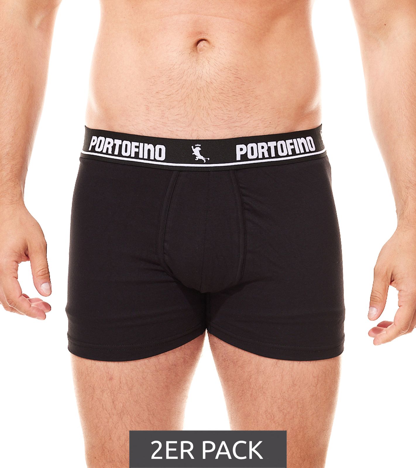 2er Pack PORTOFINO Herren Unterwäsche komfortable Boxershorts PF100-002 Schwarz von PORTOFINO