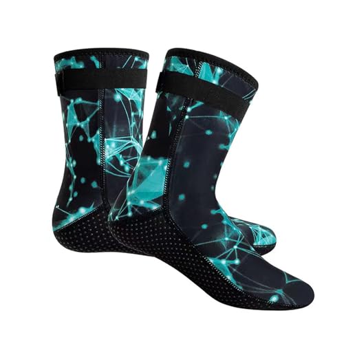 PORUPAEL 3mm Neopren Socken, Tauchsocken Neoprensocken mit Klettverschluss, Rutschfeste Wassersport Schwimmen Socken für Damen und Herren, zum Schnorcheln, Surfen, Segeln, Schnorcheln, Wassersport von PORUPAEL