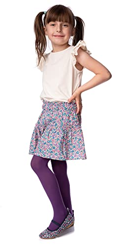 POSE Kinder Strumpfhose für Mädchen aus Microfaser 40 DEN | bunte weiße schwarze blickdichte Strumpfhose | 19 Farben und 6 Größen | 140-146, violett von POSE