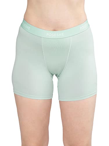 POSESHE Damen-Boxershorts 6″ Innennaht, ultraweiche Micromodal Boyshorts Unterwäsche,S,Hellblau von POSESHE