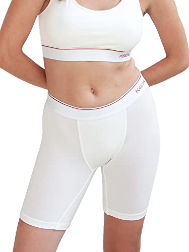 POSESHE Damen-Boxershorts 8″ Innennaht, ultraweiche Micromodal Boyshorts Unterwäsche,White - 8 Inseam,1X von POSESHE