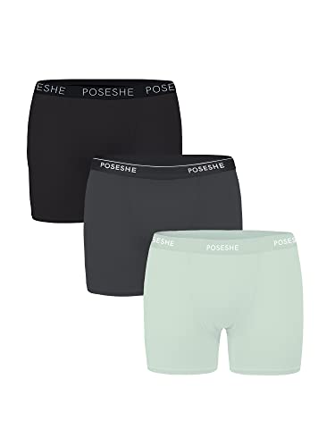 POSESHE Women's Boxer Briefs 6" Inseam, Ultra-Soft Micromodal Boyshorts Underwear, Mixed Color,3X von POSESHE