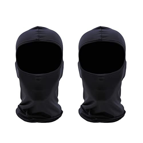 POSSBAY Sturmhauben,Skimaske,Balaclava für Damen und Herren–UV-Schutz,Winddicht Warm,Motorradfahren,Snowboarden für Radfahren Outdoor Sports, 2 pcs. Black., Einheitsgröße von POSSBAY