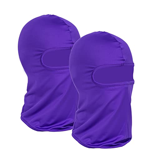 POSSBAY Grey Cool Balaclava Balaclava Windproof Motorcycle Mask for Outdoor Sports Winter Summer Bicycle Motorcycle Driving Holiday, 2 pieces purple, Einheitsgröße von POSSBAY