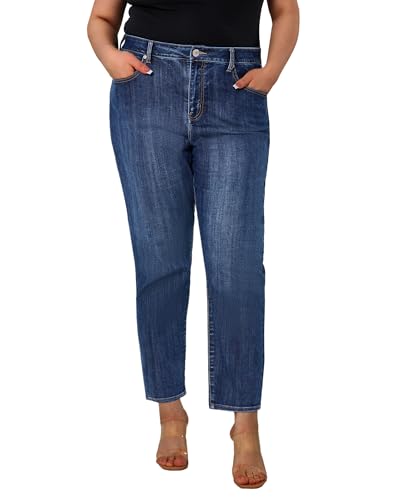 POTADY Damen Plus Size Slim Fit Skinny Jeans High Waist Total Shaping Denim Jeans, 2004 dunkelblau, 52 Mehr von POTADY