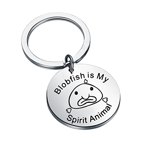 POTIY Schlüsselanhänger für Fischliebhaber, Blobfish is My Spirit, Tier-Schlüsselanhänger, Blobfish is My Spirit, Schmuck, Geschenk für Blobfish-Liebhaber, Schlüsselanhänger, Small POTIY Schlüsselanhänger für Fischliebhaber, Blobfish is My Spirit, Tier-Schlüsselanhänger, Blobfish is My Spirit, Schmuck, Geschenk für Blobfish-Liebhaber, Schlüsselanhänger, Small von POTIY