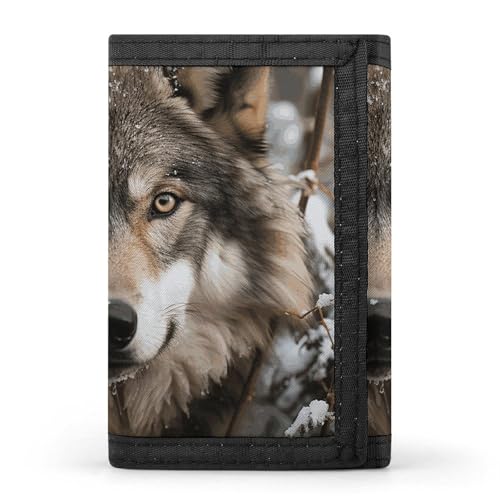 Lmage of Wolf in The Snow Geldbörse, kompakt, dreifach faltbar, mit Schlüsselanhänger, leicht und langlebig, für Outdoor, Stil, Einheitsgröße, klassisch Lmage of Wolf in The Snow Geldbörse, kompakt, dreifach faltbar, mit Schlüsselanhänger, leicht und langlebig, für Outdoor, Stil, Einheitsgröße, klassisch von POTSCBVW