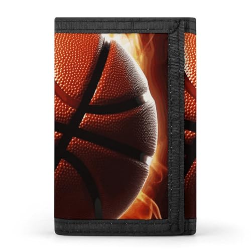 POTSCBVW Basketball-Geldbörse, kompakt, dreifach gefaltet, mit Schlüsselanhänger, leicht und langlebig, für Outdoor, Stil, Einheitsgröße, klassisch von POTSCBVW