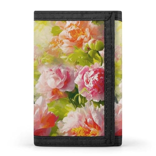 POTSCBVW Bright Peonies Geldbörse, kompakt, dreifach gefaltet, mit Schlüsselanhänger, leicht und langlebig, für den Außenbereich, Stil, Einheitsgröße, klassisch POTSCBVW Bright Peonies Geldbörse, kompakt, dreifach gefaltet, mit Schlüsselanhänger, leicht und langlebig, für den Außenbereich, Stil, Einheitsgröße, klassisch von POTSCBVW