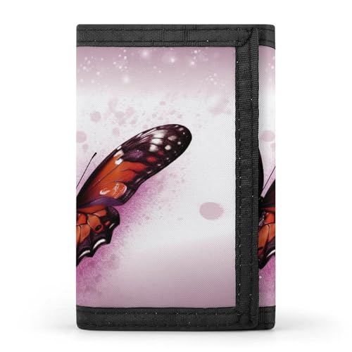 POTSCBVW Butterfly Geldbörse, kompakt, dreifach gefaltet, mit Schlüsselanhänger, leicht und langlebig, für den Außenbereich, Stil, Einheitsgröße, klassisch von POTSCBVW