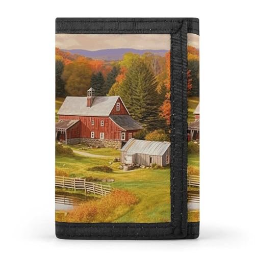 POTSCBVW Country Farm Geldbörse, kompakt, dreifach gefaltet, mit Schlüsselanhänger, leicht und langlebig, für den Außenbereich, Stil, Einheitsgröße, klassisch POTSCBVW Country Farm Geldbörse, kompakt, dreifach gefaltet, mit Schlüsselanhänger, leicht und langlebig, für den Außenbereich, Stil, Einheitsgröße, klassisch von POTSCBVW