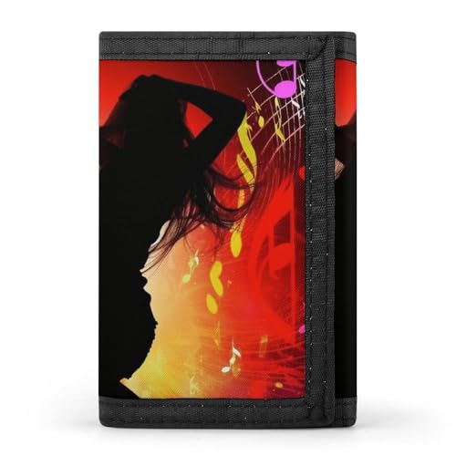 POTSCBVW Dance Music Geldbörse, kompakt, dreifach gefaltet, mit Schlüsselanhänger, leicht und langlebig, für den Außenbereich, Stil, Einheitsgröße, klassisch von POTSCBVW