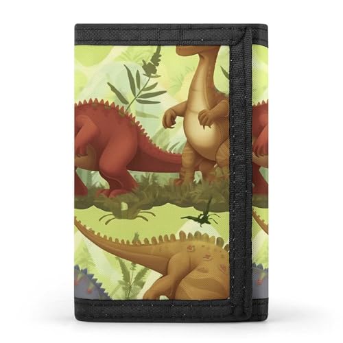 POTSCBVW Dinosaurier-Geldbörse, kompakt, dreifach gefaltet, mit Schlüsselanhänger, leicht und langlebig, für den Außenbereich, Stil, Einheitsgröße, klassisch von POTSCBVW