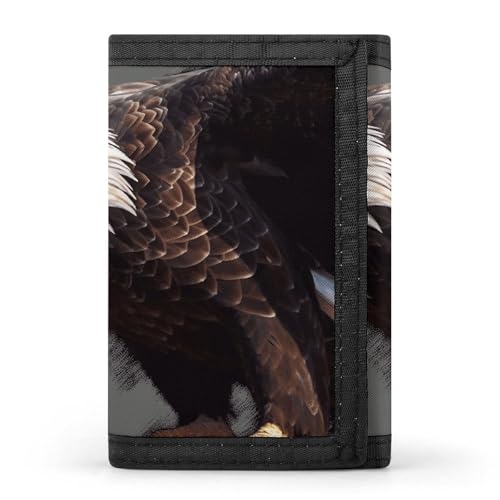 POTSCBVW Eagle Geldbörse, kompakt, dreifach gefaltet, mit Schlüsselanhänger, leicht und langlebig, für den Außenbereich, Stil, Einheitsgröße, klassisch POTSCBVW Eagle Geldbörse, kompakt, dreifach gefaltet, mit Schlüsselanhänger, leicht und langlebig, für den Außenbereich, Stil, Einheitsgröße, klassisch von POTSCBVW