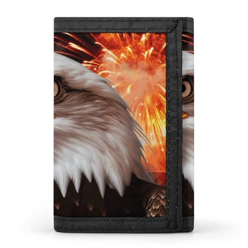 POTSCBVW Eagle Geldbörse, kompakt, dreifach gefaltet, mit Schlüsselanhänger, leicht und langlebig, für den Außenbereich, Stil, Einheitsgröße, klassisch von POTSCBVW