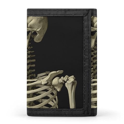 POTSCBVW Eine Skelett-Geldbörse, kompakt, dreifach gefaltet, mit Schlüsselanhänger, leicht und langlebig, für den Außenbereich, Stil, Einheitsgröße, klassisch von POTSCBVW